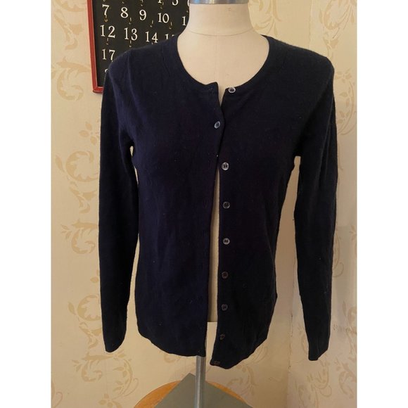 Ladies Size 4 Pure Collection 100% Cashmere Blue Cardigan Sweater - Picture 1 of 3
